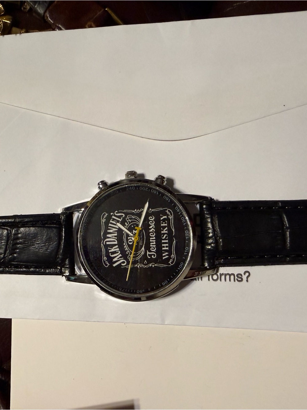 Jack Daniel's Tennessee Whiskey Black Dial Watch with Black Strap
